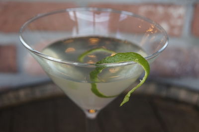 Close-up of cocktail in martini glass