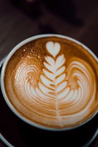 Close up of the coffee latte