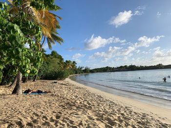 Scenic view of beach against sky