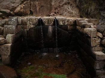 View of fountain against wall