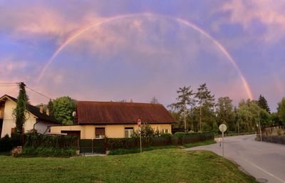 Rainbow over house