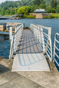 Empty pier over lake