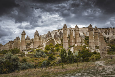 Rock formations in the love valley in cappadocia. turkey