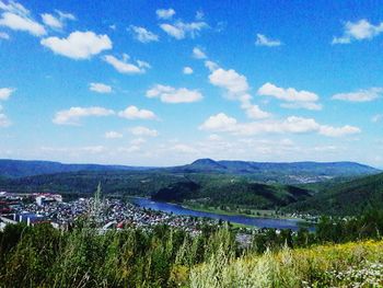 Scenic view of landscape against cloudy sky
