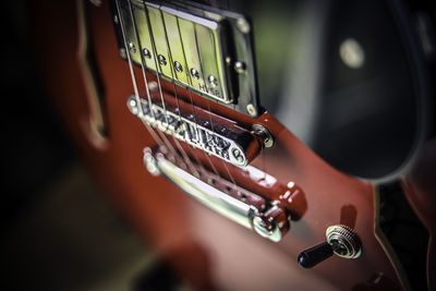 Close-up of electric guitar