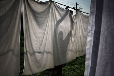 Clothes drying on tent