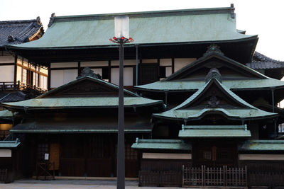 Low angle view of temple against sky