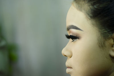 Close-up portrait of a young woman