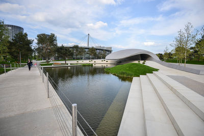 Bridge over river against sky