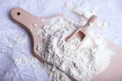 High angle view of bread on table