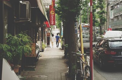 Woman walking in city