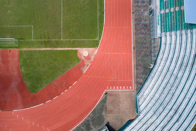 Aerial view of running track