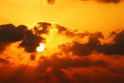 Low angle view of sky during sunset