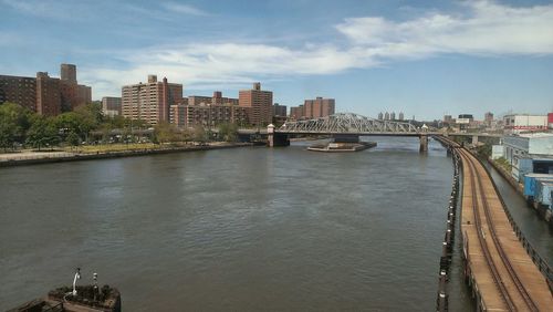 Bridge over river in city