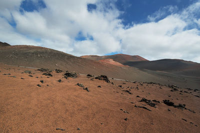 Scenic view of desert against sky