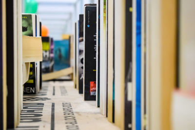 New delhi, india, september 09 2023 - variety of books on shelf inside a book-stall at delhi, india