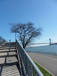 Bridge over river against clear sky