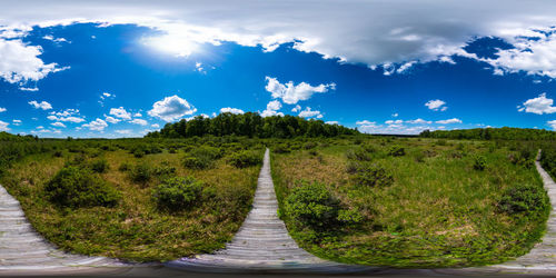 Scenic view of land against sky