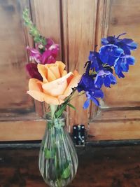 Close-up of tulips in vase