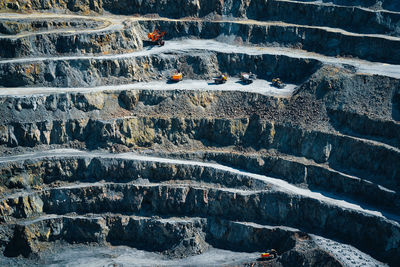 Full frame shot of copper mine with rock formation