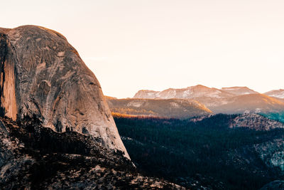 Scenic view of mountains against clear sky