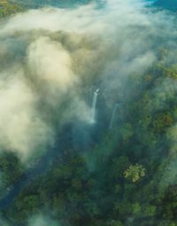 High angle view of waterfall