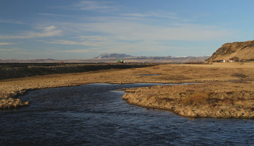 Scenic view of river against sky