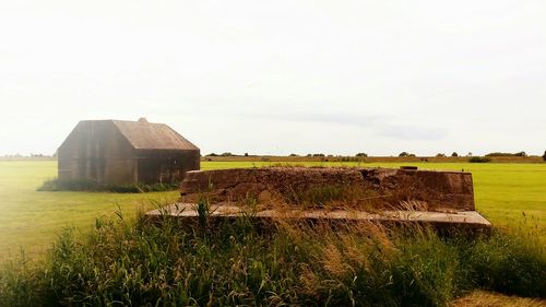 Old ruin on field