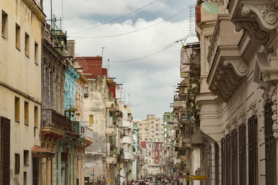 Low angle view of buildings in city