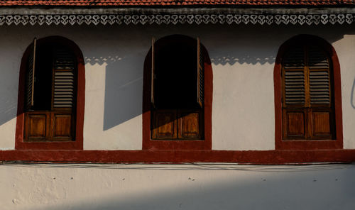 Low angle view of window on building