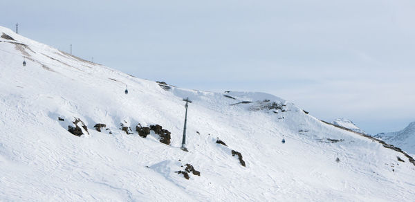 Scenic view of snowcapped mountain against sky