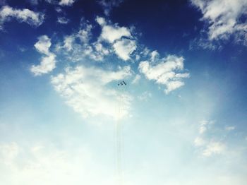 Low angle view of cloudy sky