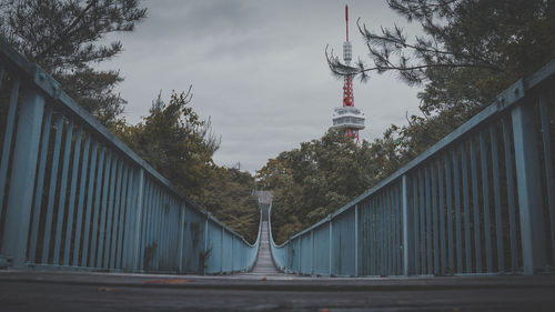View of buildings against cloudy sky