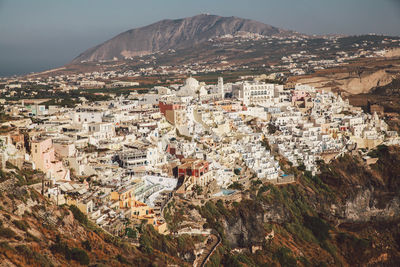 High angle view of cityscape on mountain