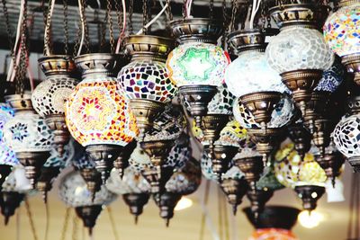 Low angle view of hanging lights for sale