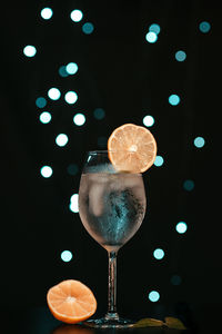 Close-up of wine glass on table