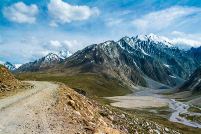 Scenic view of mountains against sky