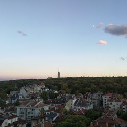 High angle view of townscape against sky