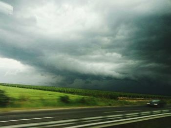 Dramatic sky over road