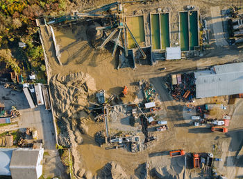 High angle view of construction site