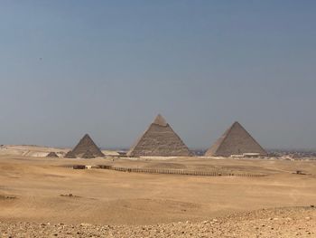 View of desert against clear sky