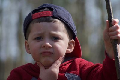 Close-up portrait of cute boy