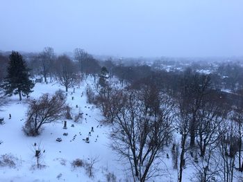 Scenic view of snow covered landscape