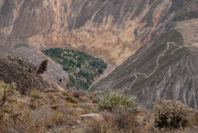 Scenic view of mountain range