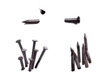 High angle view of objects against white background