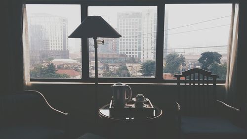View of woman in city