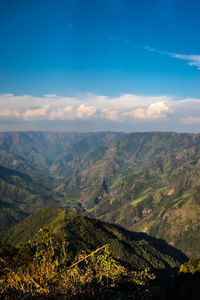 Mountain range with amazing blue sky beautiful landscape