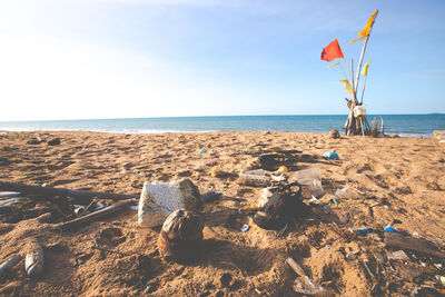 Scenic view of beach against sky