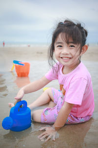 Portrait of cute girl on beach