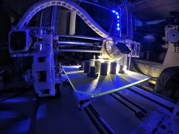 Illuminated lights at night